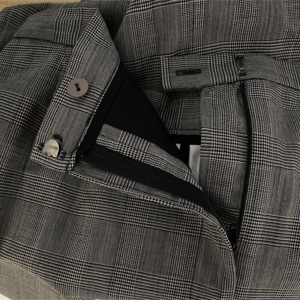 Talbots Pencil Skirt‎ 6 Black White Herringbone Wool Blend Stretch Casual Career - Picture 6 of 6